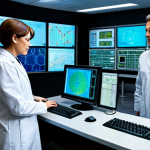 A team of highly skilled engineers, dressed in professional and modest business attire with clean lab coats, diligently operating within a state-of-the-art nuclear power plant control room. The room is immaculate and well-lit, featuring multiple large, futuristic display screens showing complex schematics and real-time data of the reactor core and safety systems. The atmosphere conveys precision, control, and calm professionalism. The focus is on human expertise in a high-tech environment.
    *   perfect anatomy, correct proportions, natural pose, well-formed hands, proper finger count, natural body proportions, fully clothed, modest clothing, appropriate attire, professional dress, safe for work, appropriate content, professional, family-friendly, ultra-realistic, high-resolution, detailed.
