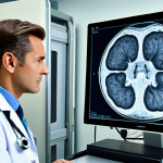 Advanced Medical Imaging**

"A fully clothed doctor examines a detailed 3D MRI scan in a modern hospital room, professional setting, appropriate content, safe for work, perfect anatomy, correct proportions, natural pose, showcasing the integration of nuclear technology in medical diagnostics, high quality, professional attire, modest clothing."

**