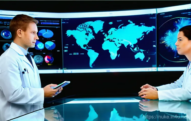 원자력 기술 관련 연구 과제 - **Prompt 1: Advanced Radiation Safety Monitoring and Expert Collaboration**
"A clean, brightly l...