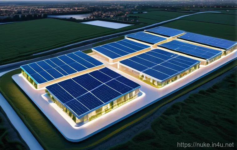 원자력 발전과 전력망 통합 사례 - **Synergistic Energy Hub: Floating Solar, Hydropower, and Nuclear**
    A breathtaking panoramic vie...