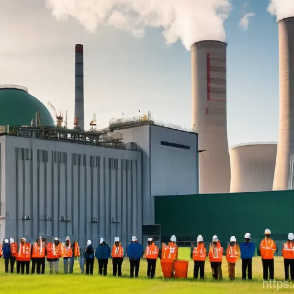 원자력 발전소 현장 실습 후기 - **Prompt 1: Awe-Inspiring Scale and Layered Safety of a Nuclear Power Plant**
"A wide-angle, cin...