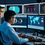 원자력 엔지니어 해외 취업 팁 - A diverse international team of nuclear engineers in a modern control room of a nuclear power plant,...