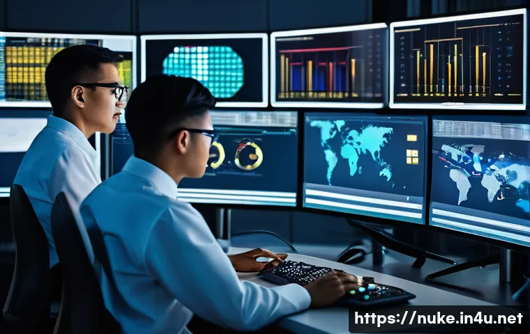 원자력 엔지니어 해외 취업 팁 - A diverse international team of nuclear engineers in a modern control room of a nuclear power plant,...
